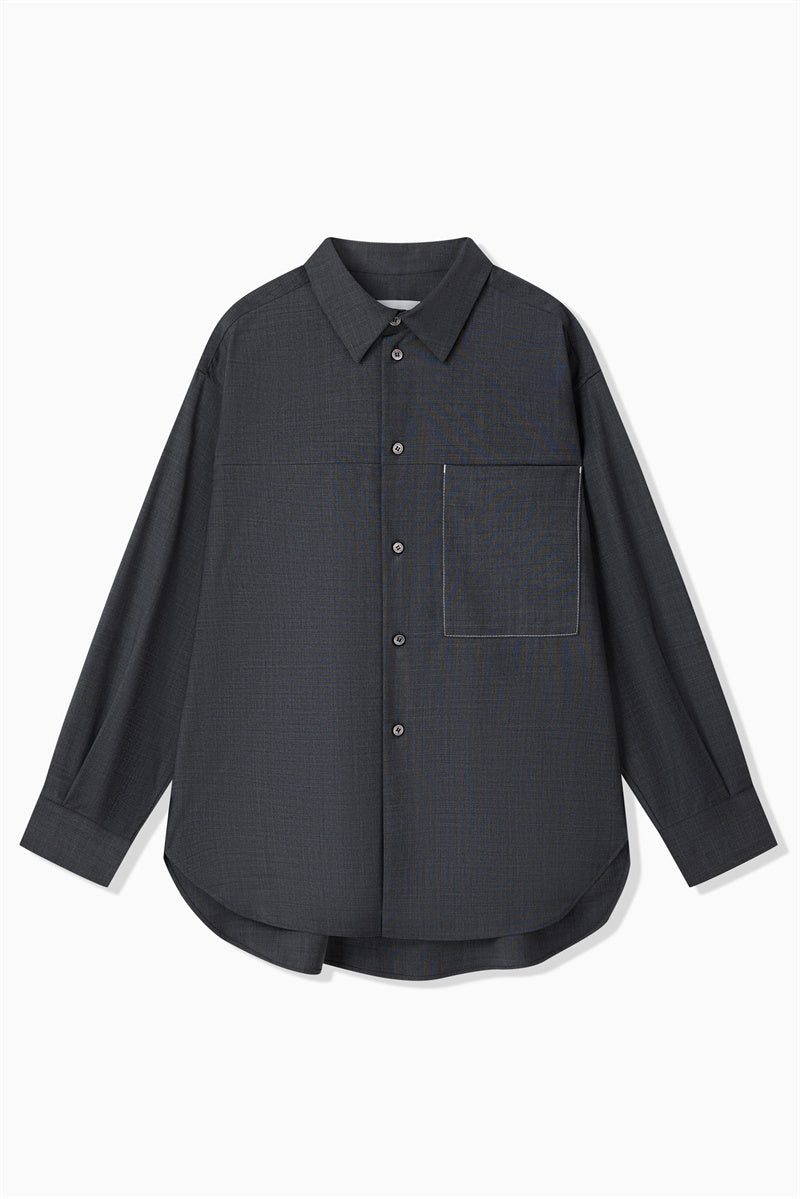 GLOSS COATED WOOL SHIRT