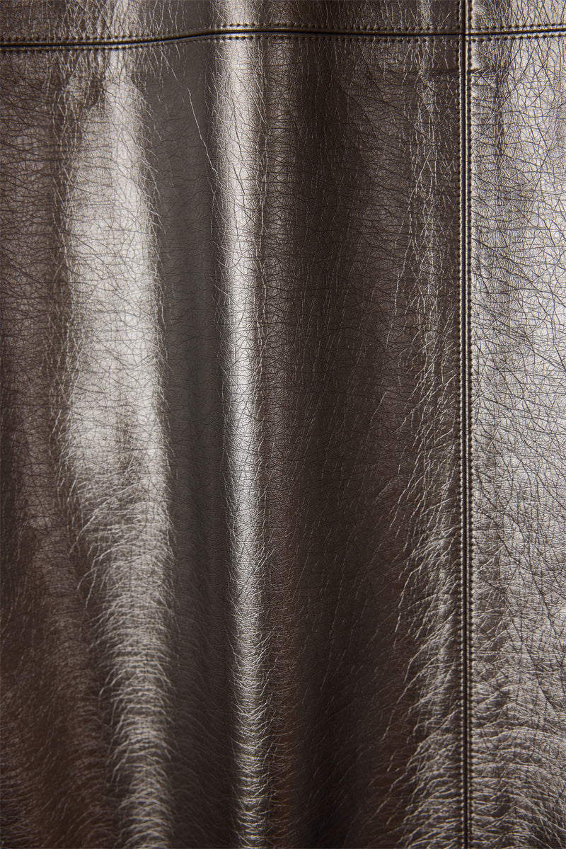 METALLIC ECO LEATHER SKIRT