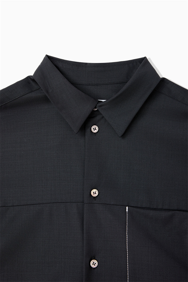 GLOSS COATED WOOL SHIRT