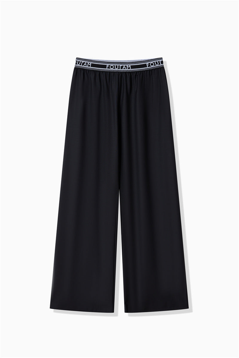 GLOSS COATED WOOL PANTS