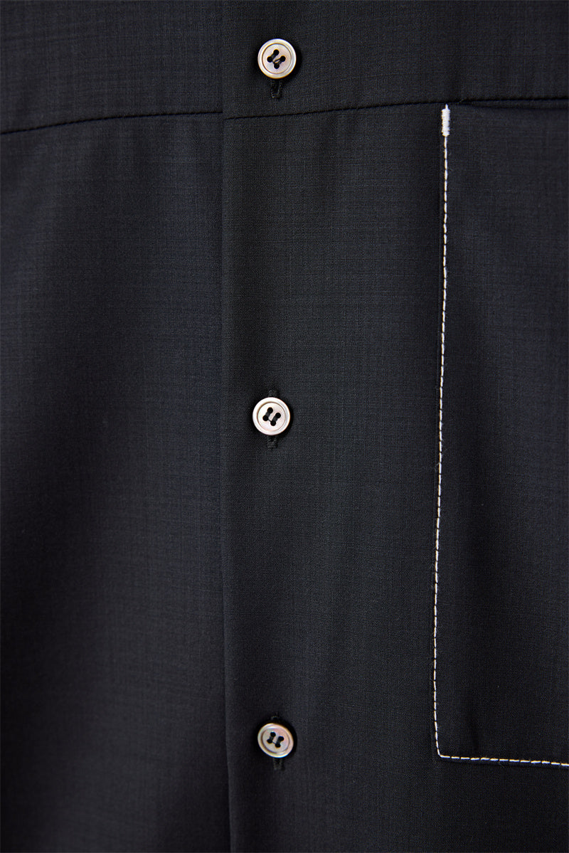 GLOSS COATED WOOL SHIRT