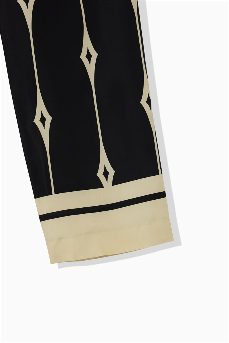 SILK PRINT PANTS