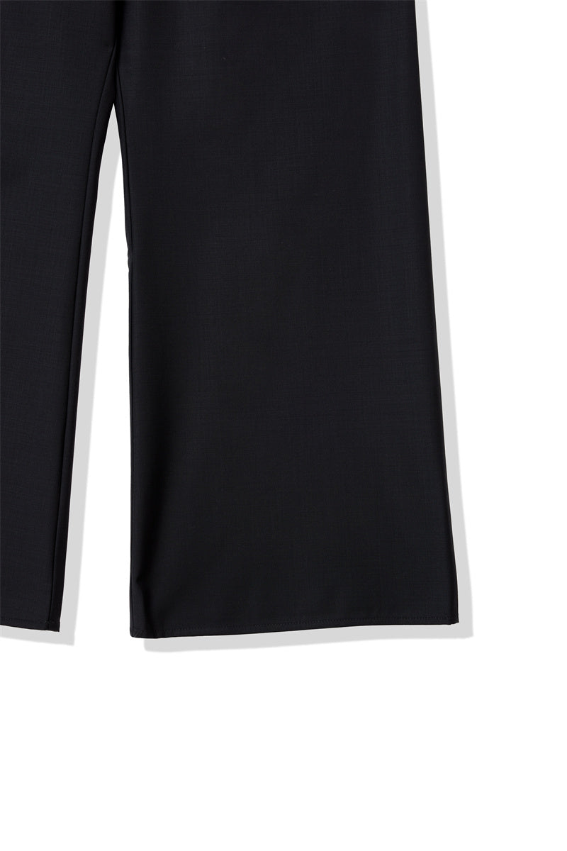 GLOSS COATED WOOL PANTS