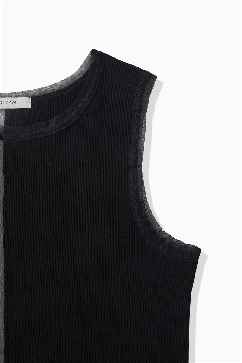 HALF SHEER TANK TOP
