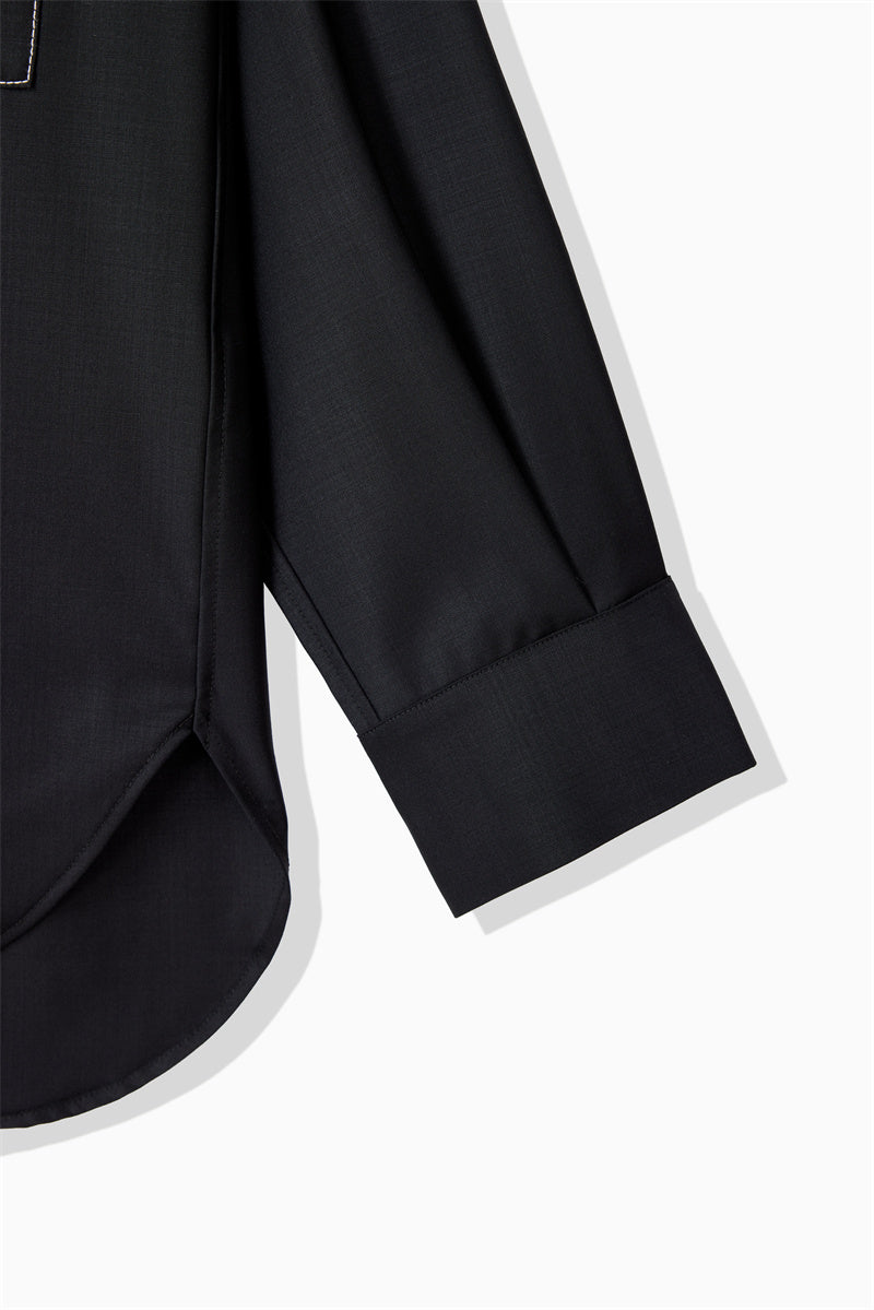 GLOSS COATED WOOL SHIRT