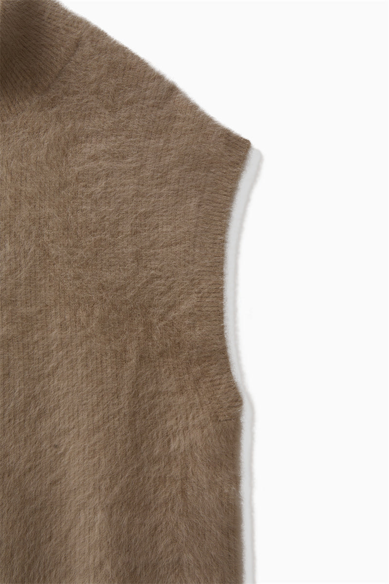 FOX CASHMERE ZIP VEST