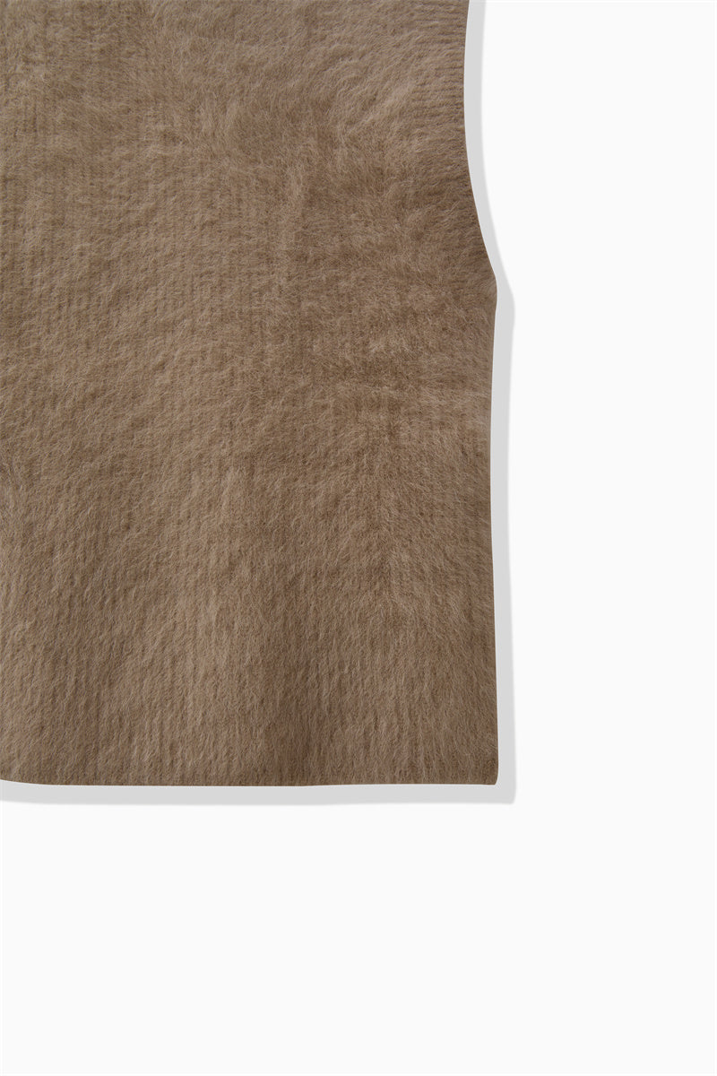 FOX CASHMERE ZIP VEST