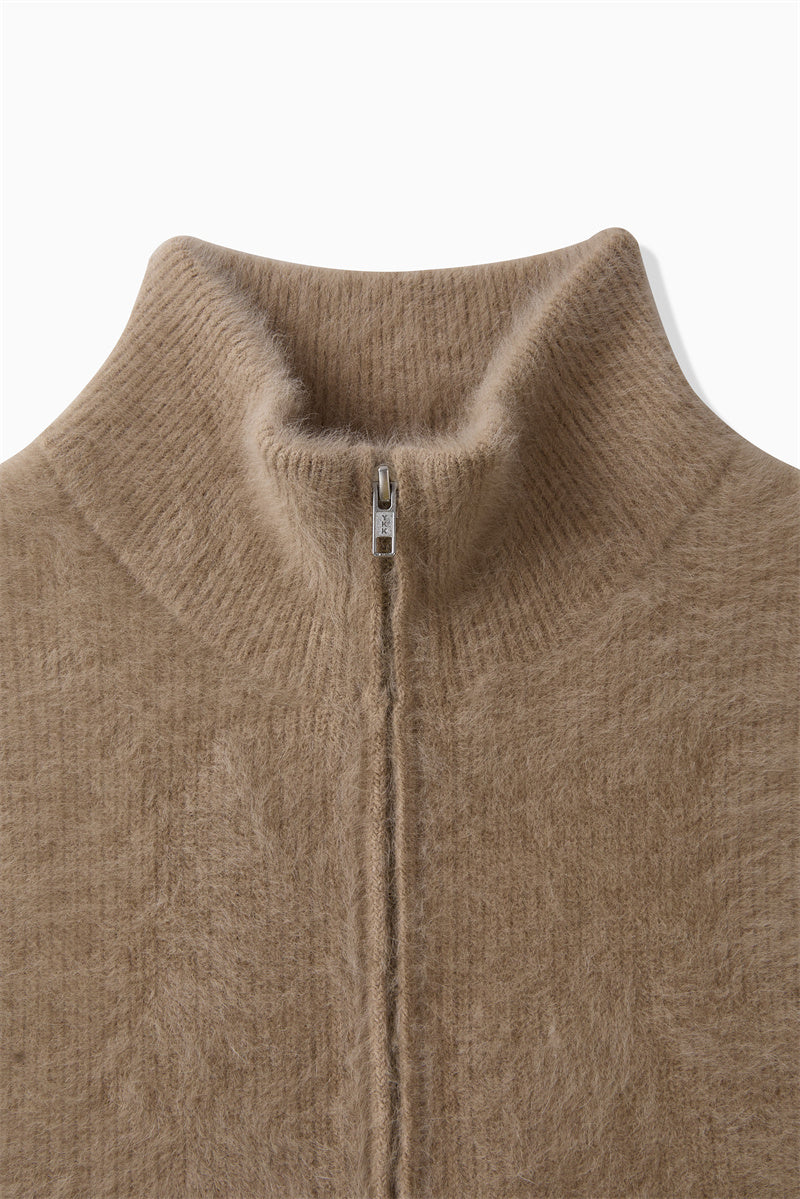 FOX CASHMERE ZIP VEST