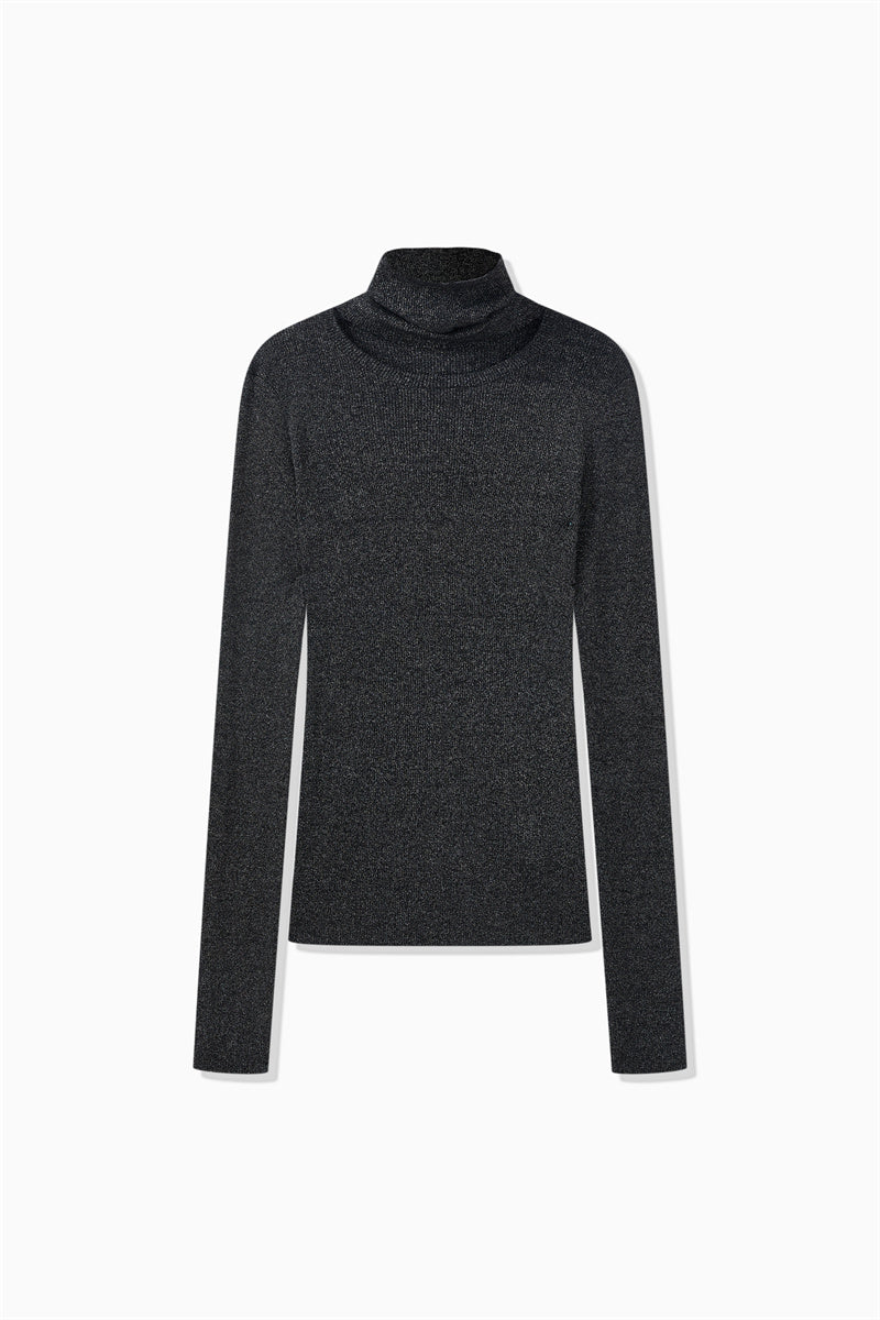 LAMÉ RIBBED 2-WAY KNIT
