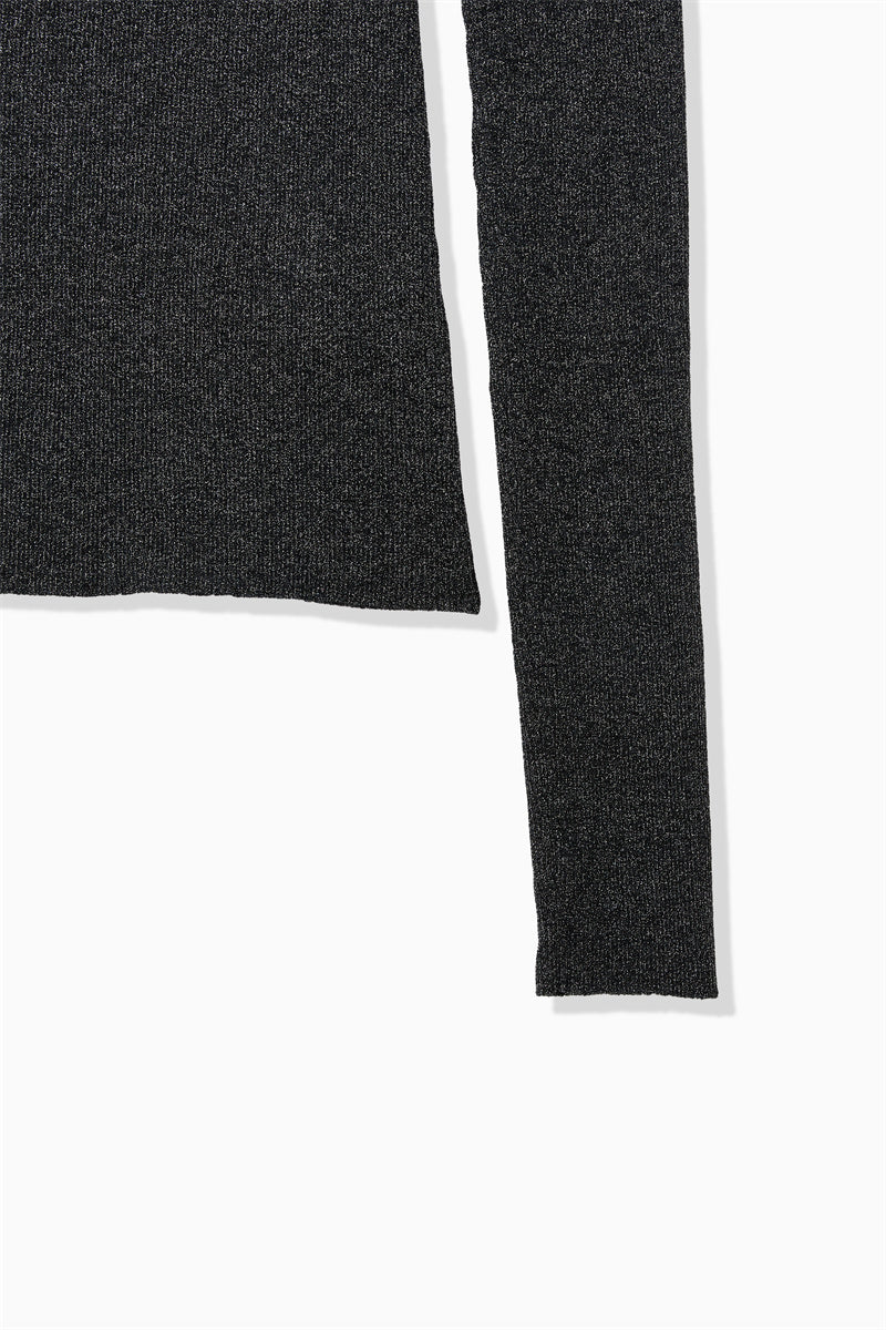 LAMÉ RIBBED 2-WAY KNIT
