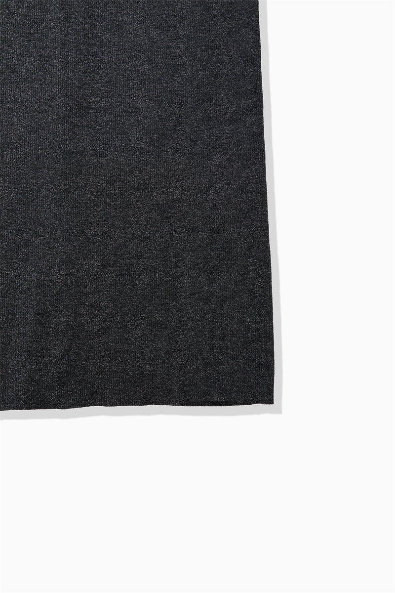 LAMÉ RIBBED KNIT SKIRT