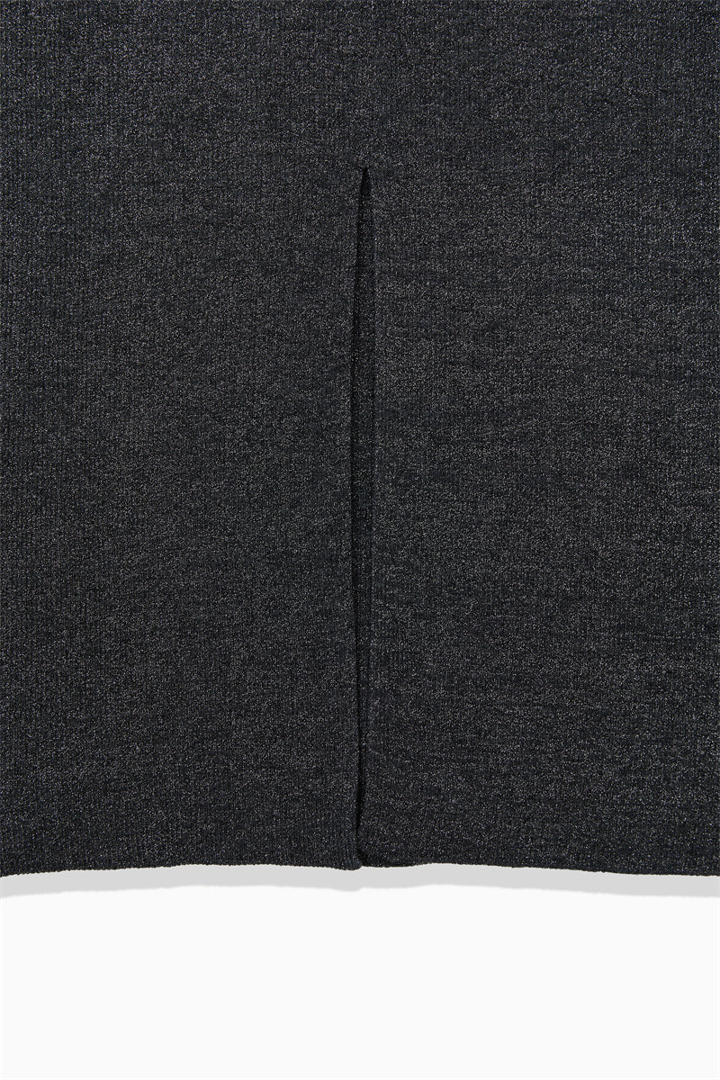 LAMÉ RIBBED KNIT SKIRT