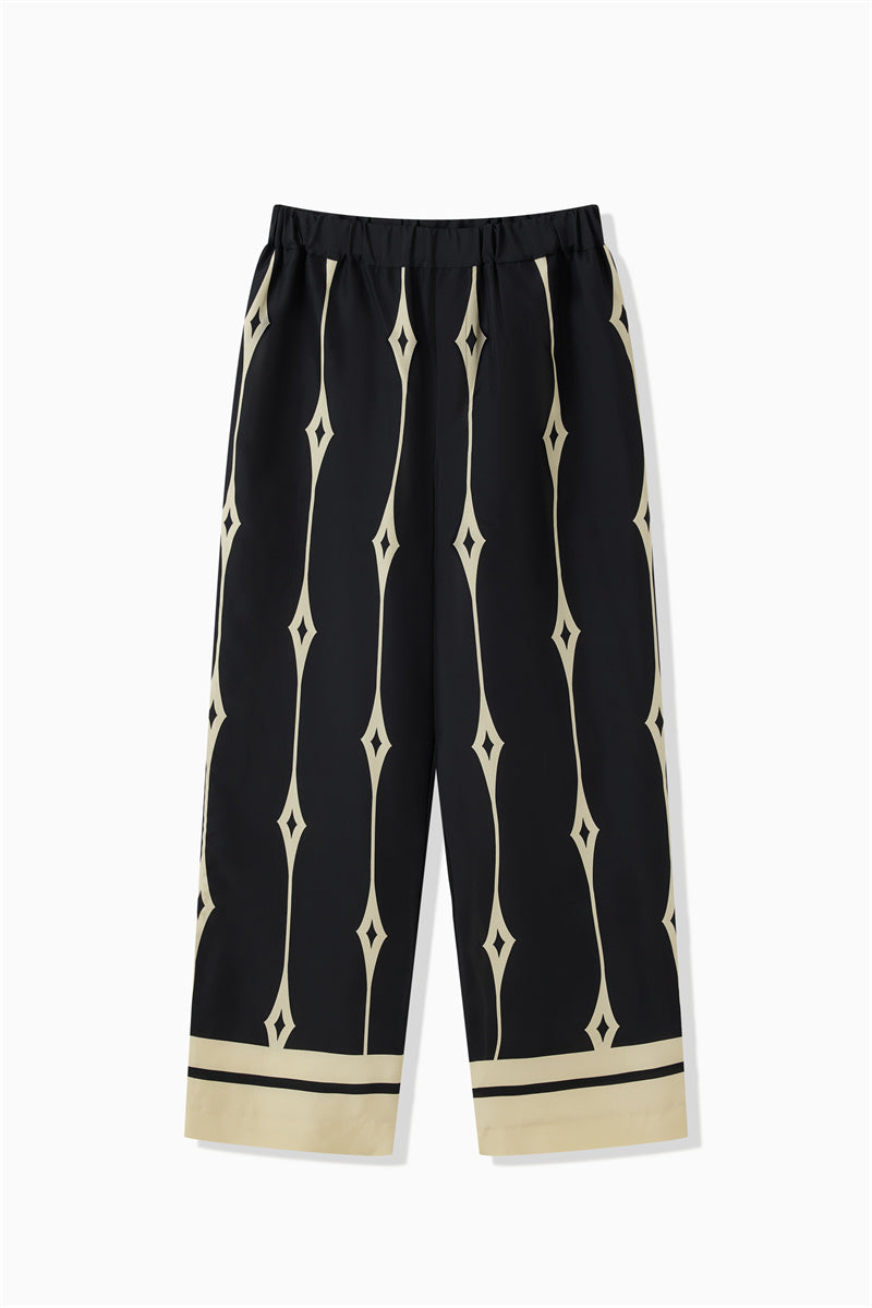 SILK PRINT PANTS