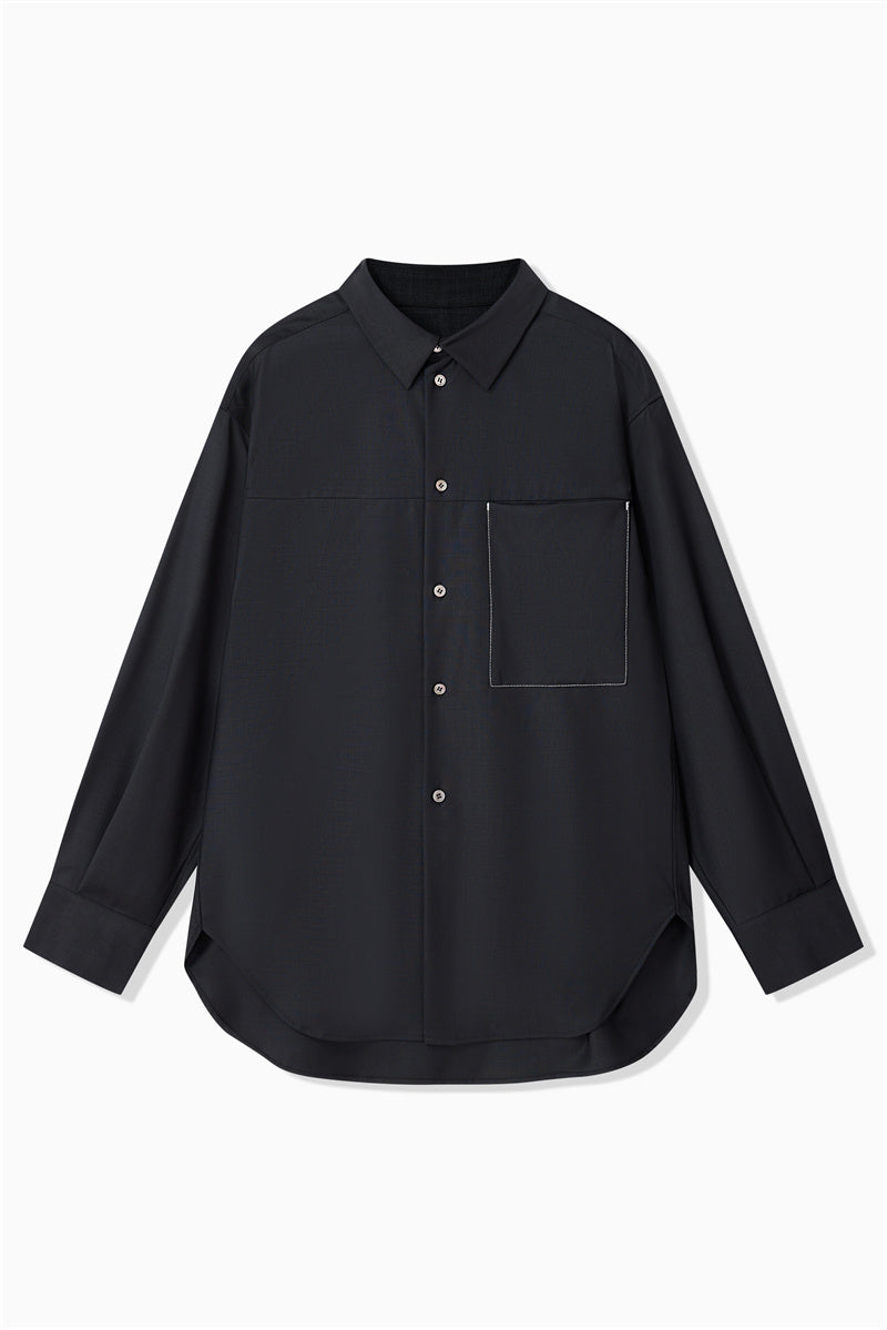 GLOSS COATED WOOL SHIRT
