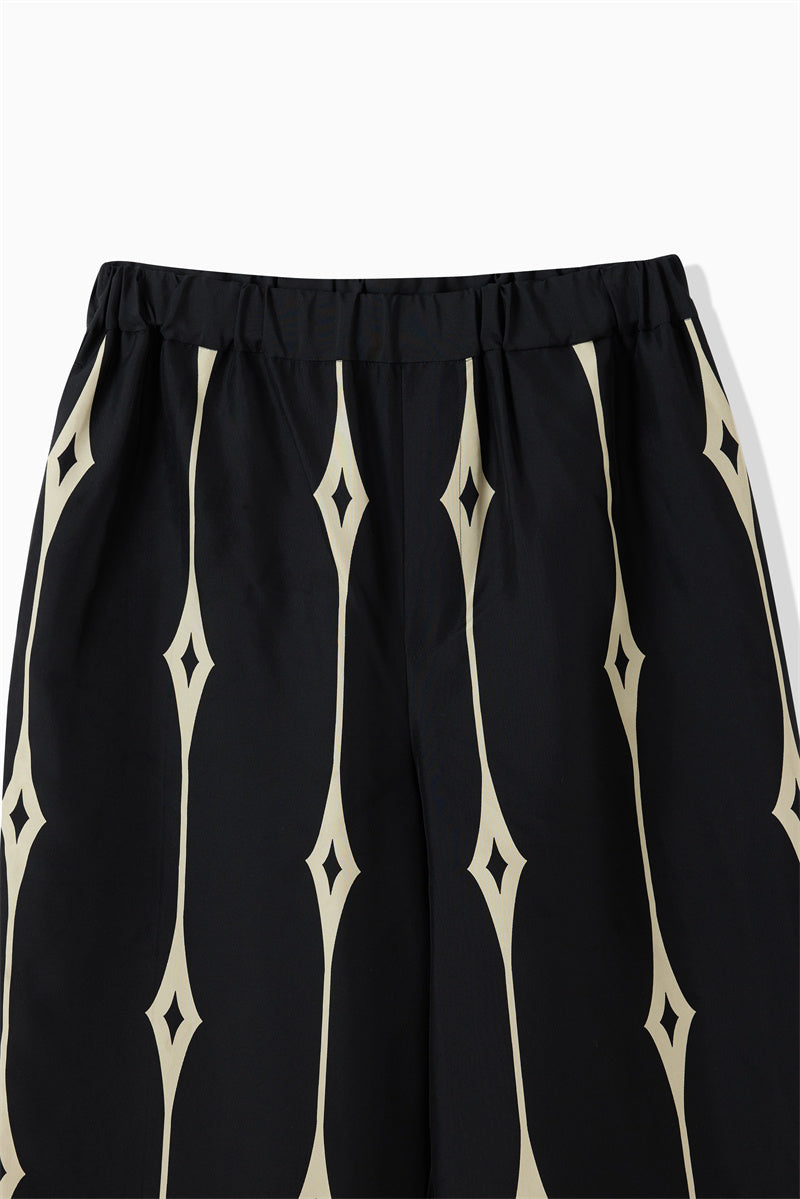 SILK PRINT PANTS