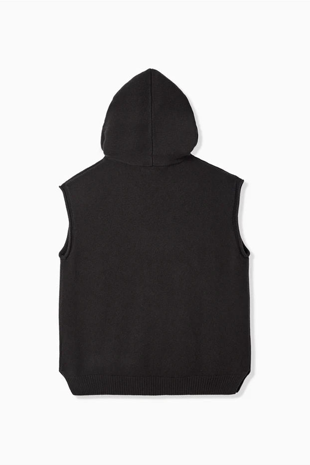 SLEEVELESS HOODIE KNIT