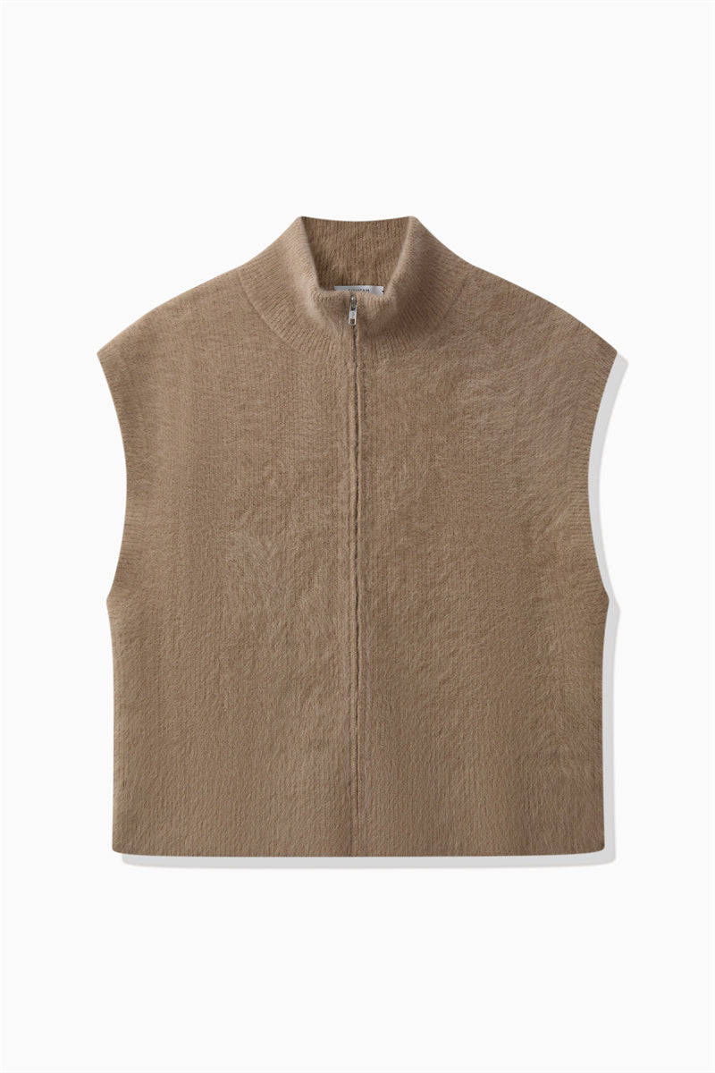 FOX CASHMERE ZIP VEST