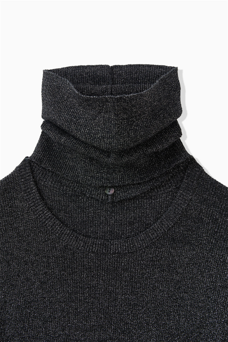 LAMÉ RIBBED 2-WAY KNIT