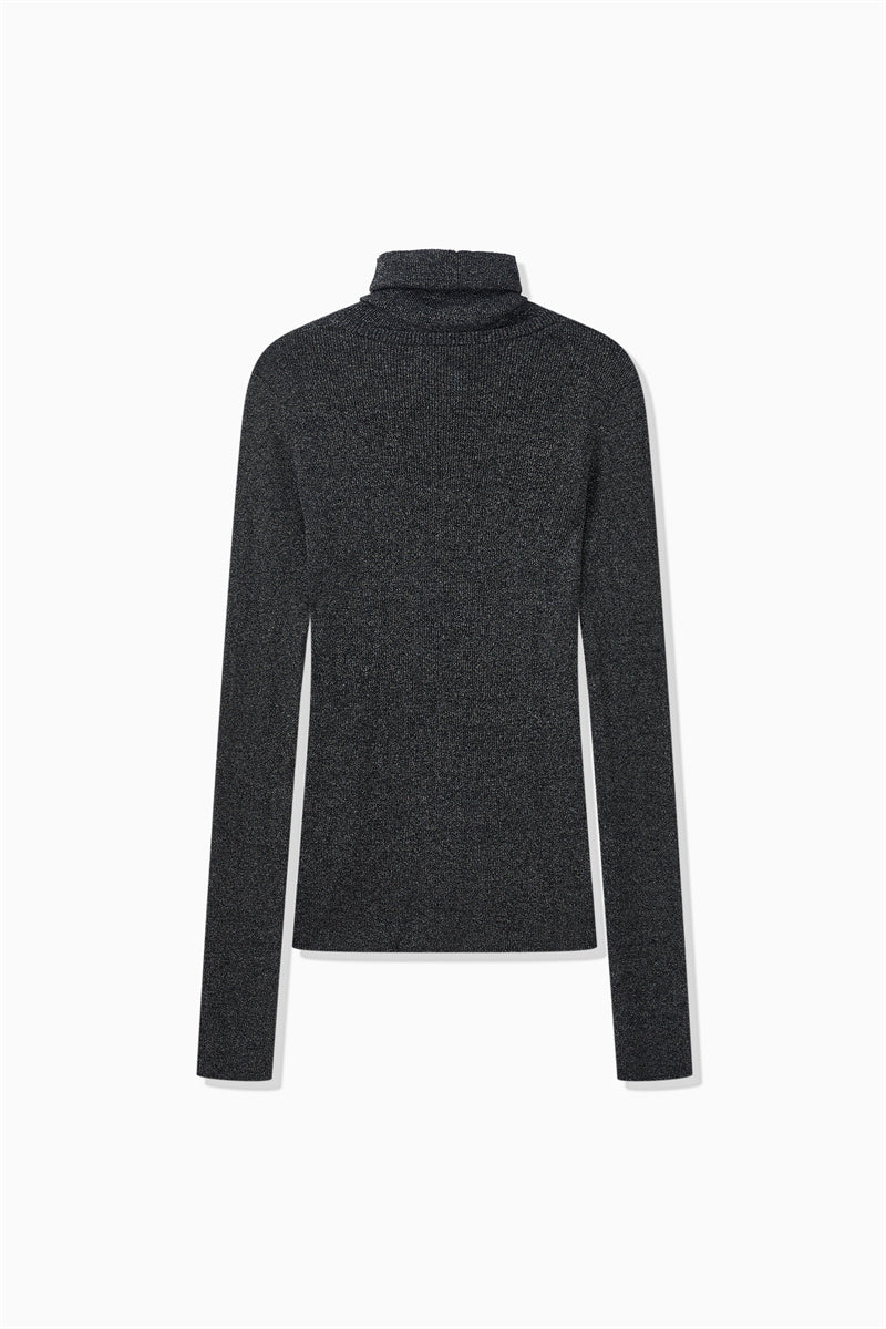 LAMÉ RIBBED 2-WAY KNIT