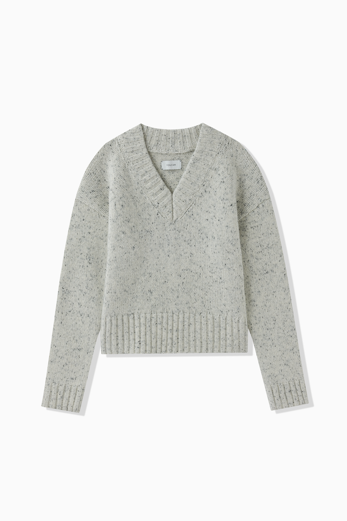 NEP YARN V-NECK KNIT
